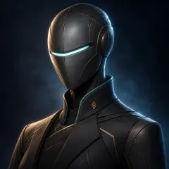 Castellan, a Sere: a smooth ceramic head shell with one glowing visor slit.